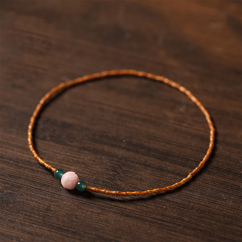 Wear FengShui Ultra-fine Olive Pit Lotus Inner Strength Double Circle Bracelet