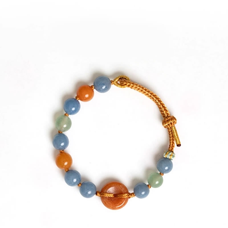 Wear FengShui Colored Aventurine Peace Buckle Cure Bracelet