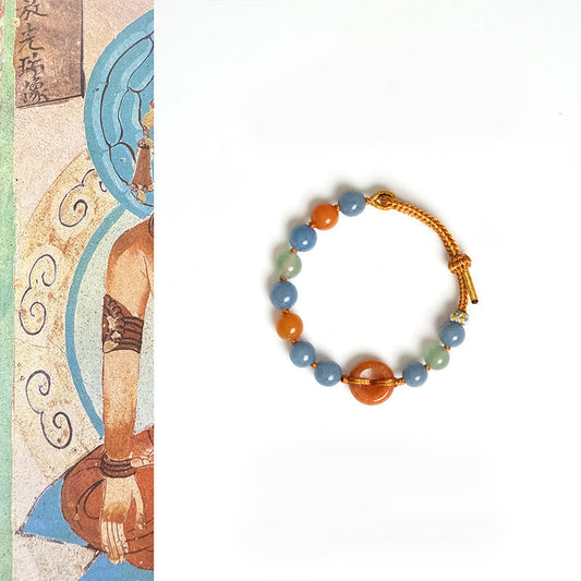 Wear FengShui Colored Aventurine Peace Buckle Cure Bracelet