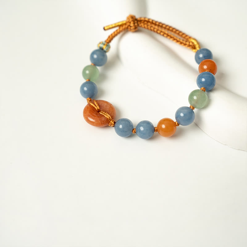 Wear FengShui Colored Aventurine Peace Buckle Cure Bracelet