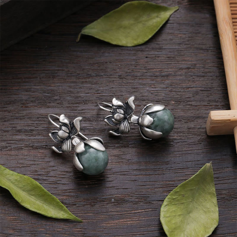 Wear FengShui Lotus Round Bead Copper Enlightenment Earrings