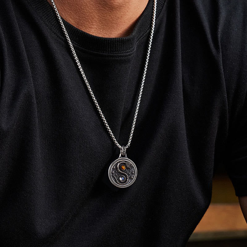 Wear FengShui Snake Yin Yang Symbol Copper Wealth Necklace Pendant