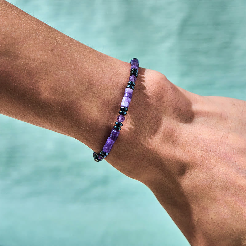 Wear FengShui Amethyst Hematite Spiritual Awareness Bracelet