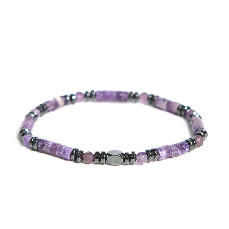 Wear FengShui Amethyst Hematite Spiritual Awareness Bracelet