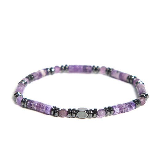 Wear FengShui Amethyst Hematite Spiritual Awareness Bracelet