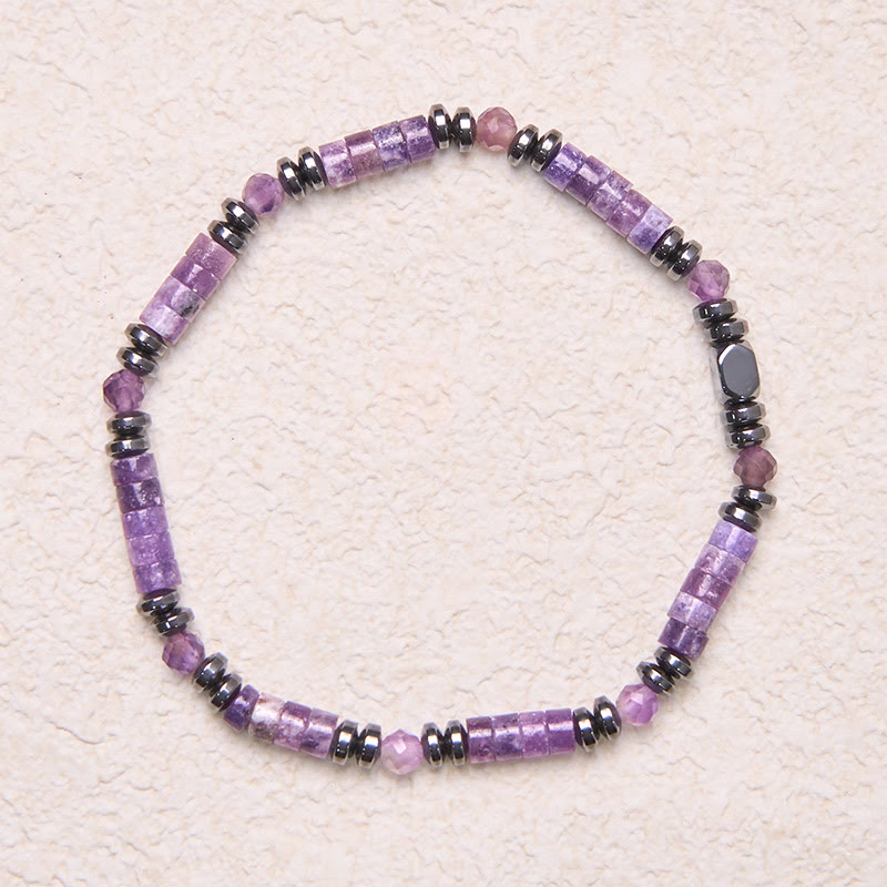 Wear FengShui Amethyst Hematite Spiritual Awareness Bracelet