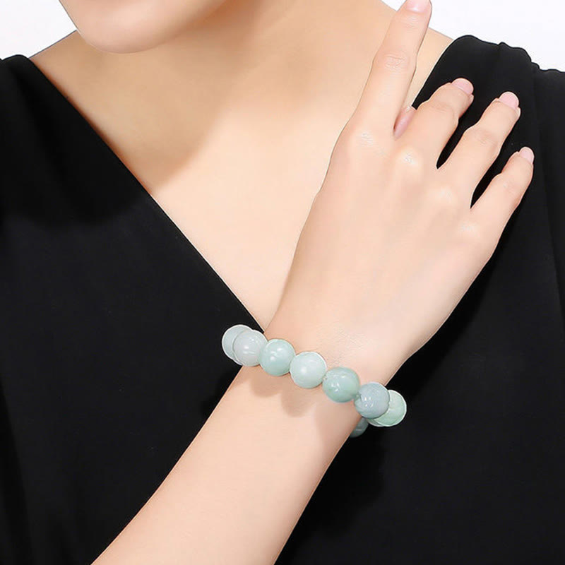 Wear FengShui Natural Jade Lotus Carving Prosperity Bracelet