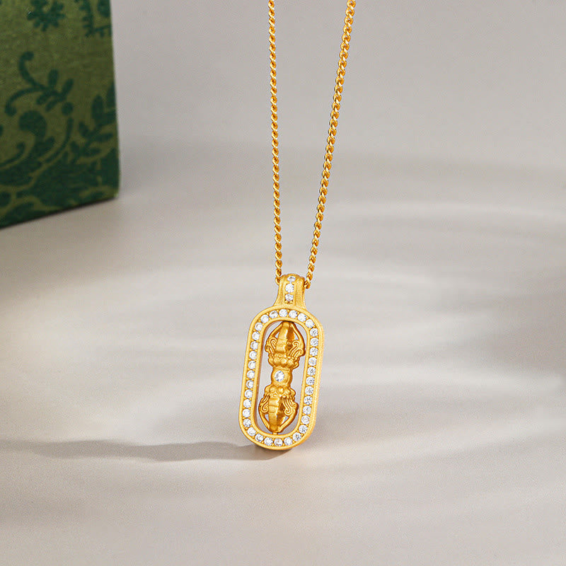 Wear FengShui 925 Sterling Silver Mini PiXiu Dorje Vajra Wealth Necklace Pendant