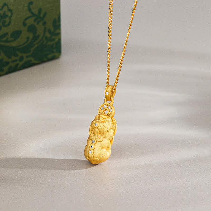 Wear FengShui 925 Sterling Silver Mini PiXiu Dorje Vajra Wealth Necklace Pendant