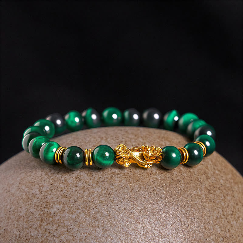 Wear FengShui Various Color Tiger Eye Beads Spacer Beads Pixiu Wealth Courage Bracelet
