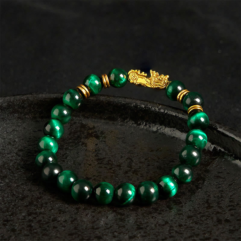 Wear FengShui Various Color Tiger Eye Beads Spacer Beads Pixiu Wealth Courage Bracelet