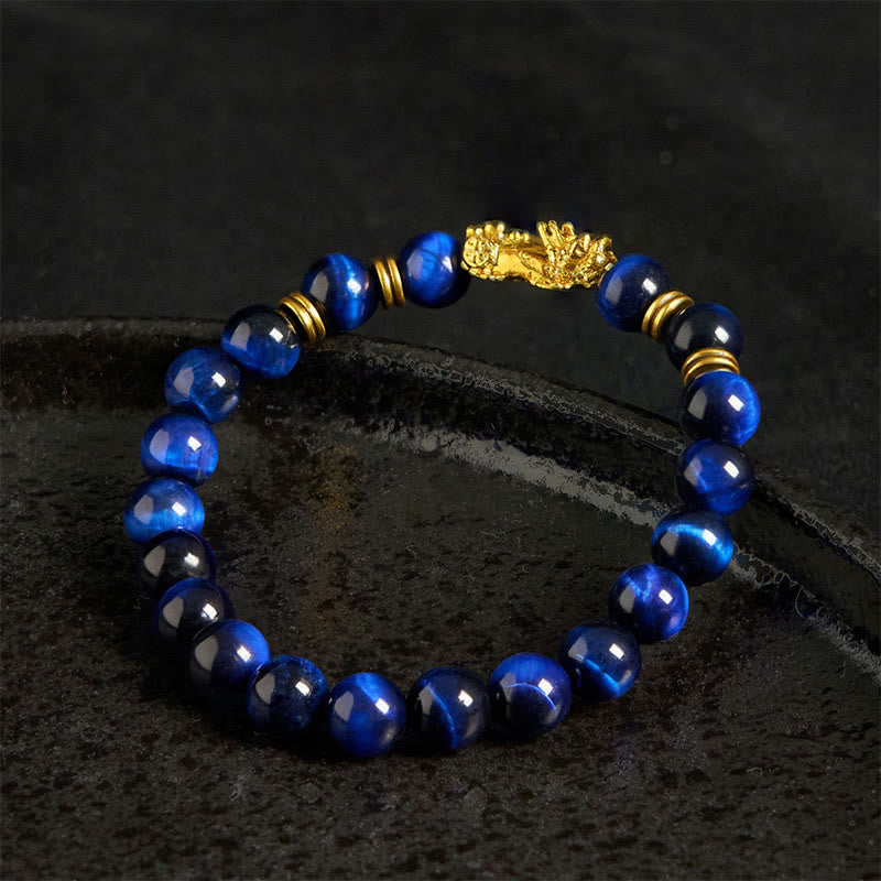 Wear FengShui Various Color Tiger Eye Beads Spacer Beads Pixiu Wealth Courage Bracelet