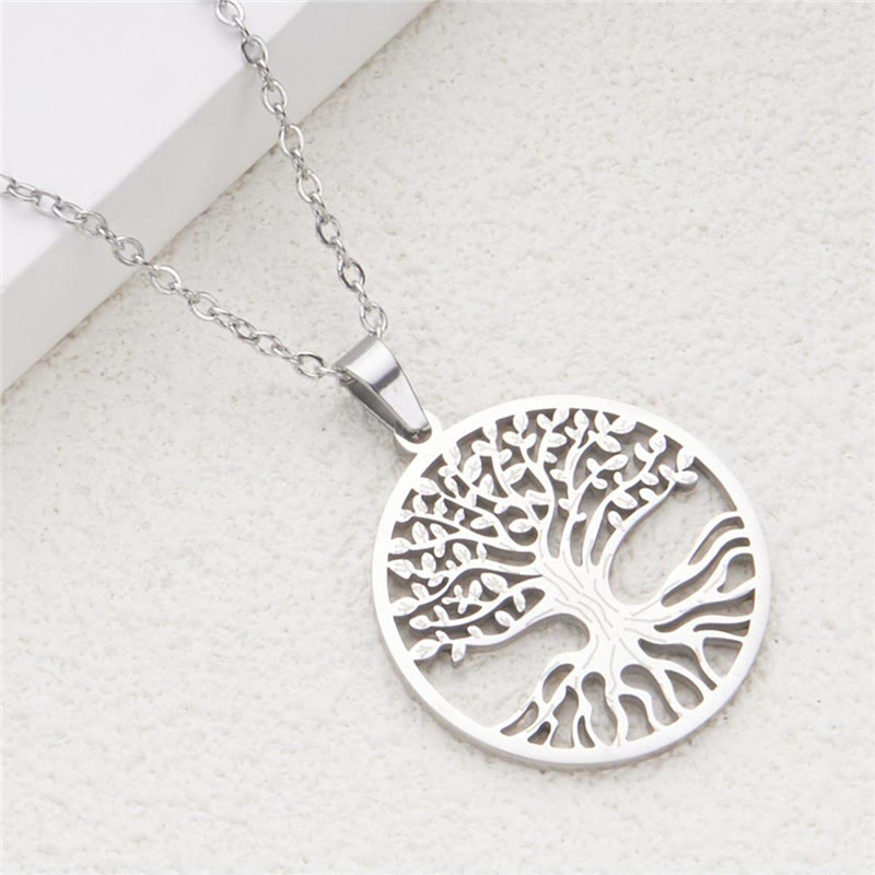 Wear FengShui The Tree Of Life Titanium Steel Enlightenment Necklace Pendant