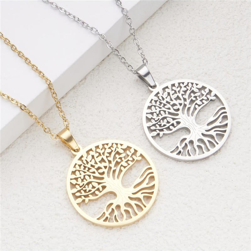 Wear FengShui The Tree Of Life Titanium Steel Enlightenment Necklace Pendant