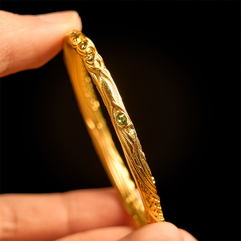 Wear FengShui Hollow Universe Circle Design Copper Plated Gold Wealth Bracelet Bangle