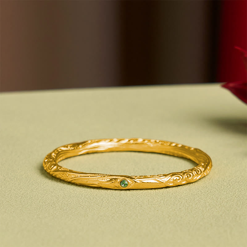 Wear FengShui Hollow Universe Circle Design Copper Plated Gold Wealth Bracelet Bangle