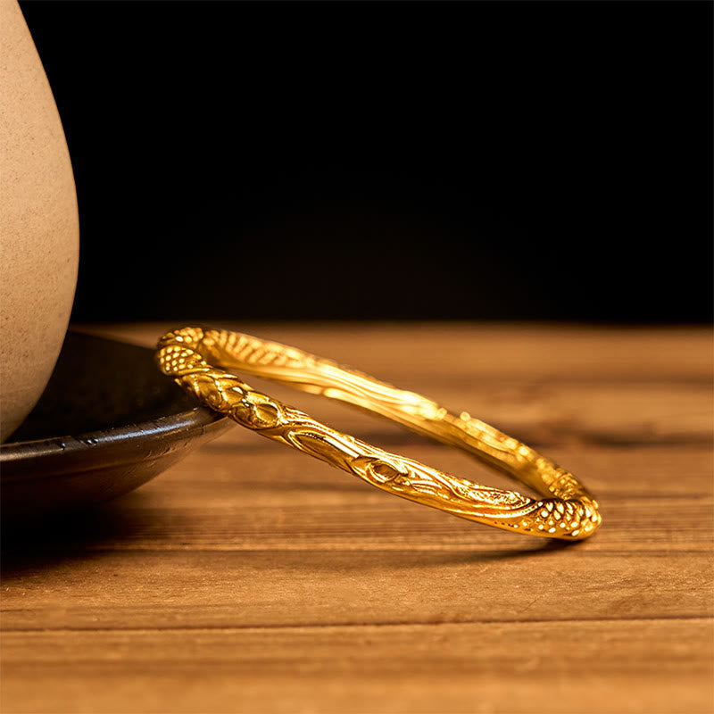 Wear FengShui Hollow Universe Circle Design Copper Plated Gold Wealth Bracelet Bangle