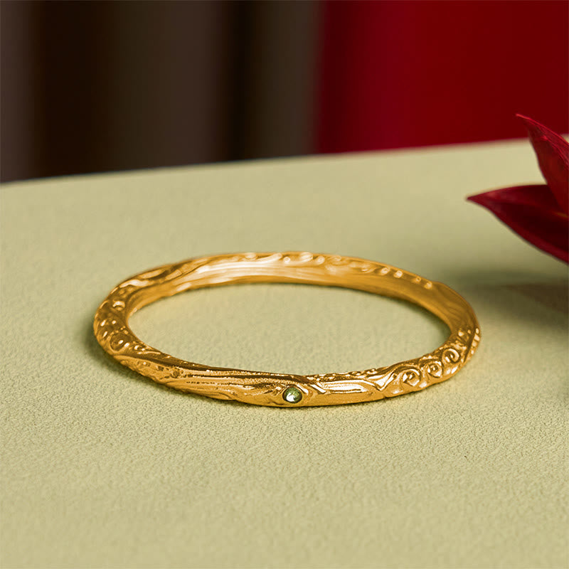 Wear FengShui Hollow Universe Circle Design Copper Plated Gold Wealth Bracelet Bangle