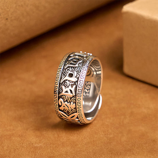 Wear FengShui Om Mani Padme Hum Copper Adjustable Wealth Ring