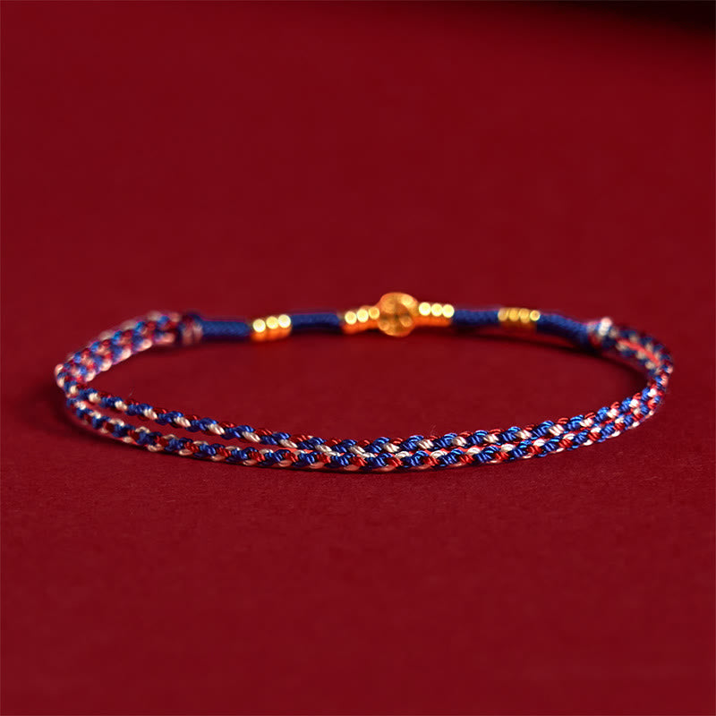Wear FengShui Handmade Braided Red String Copper Coins Luck Bracelet
