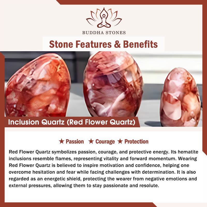 Wear FengShui 925 Sterling Silver Cat Head Natural Red Flower Quartz Protection Necklace Pendant
