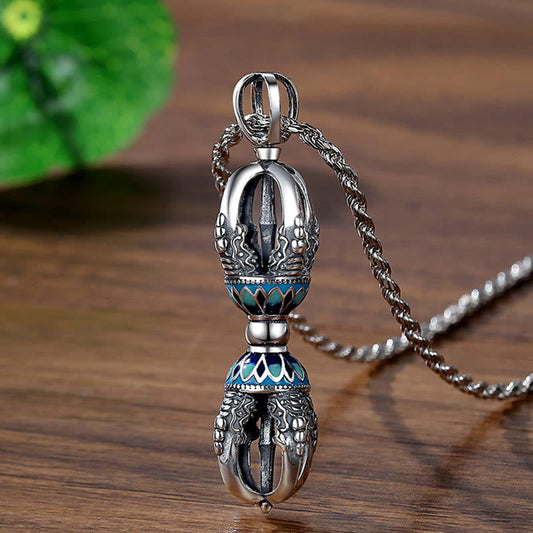 Wear FengShui Tibetan Copper Vajra Dorje Spiritual Power Necklace Pendant