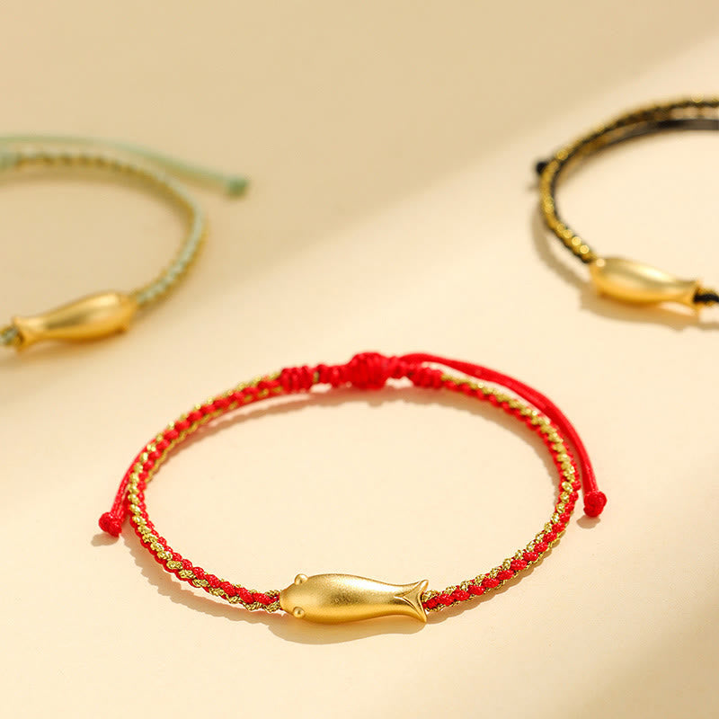 Wear FengShui 999 Sterling Silver Lucky Koi Fish Protection Rope Bracelet