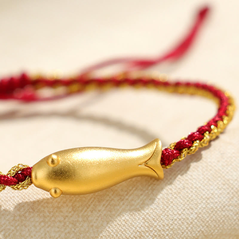 Wear FengShui 999 Sterling Silver Lucky Koi Fish Protection Rope Bracelet