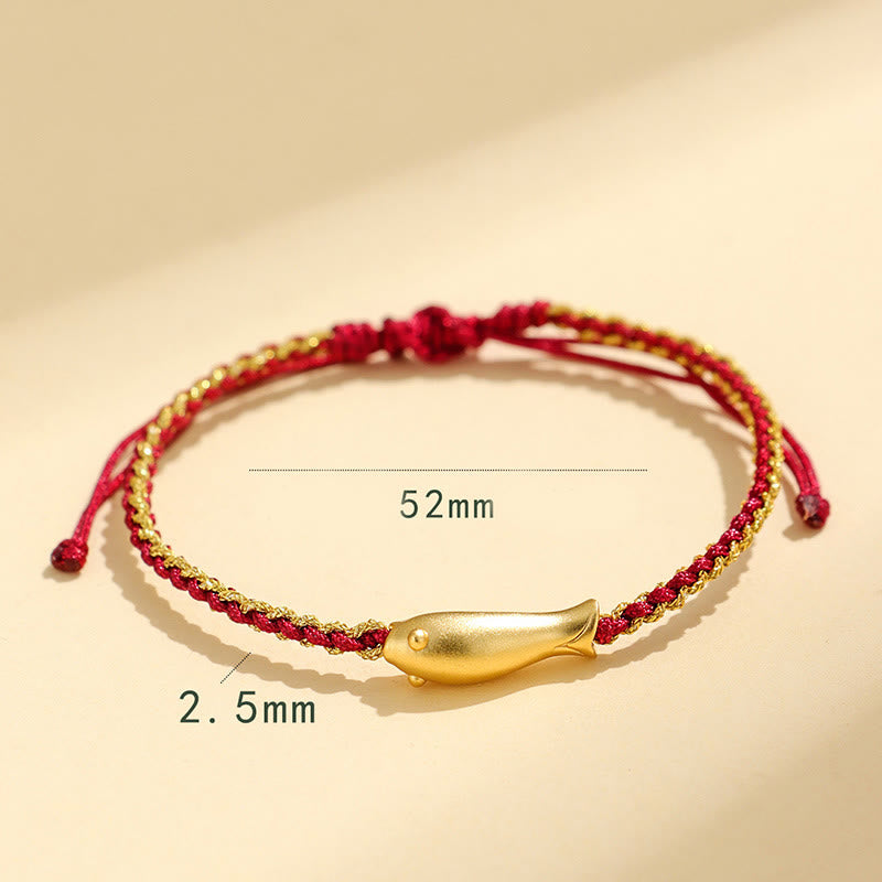 Wear FengShui 999 Sterling Silver Lucky Koi Fish Protection Rope Bracelet