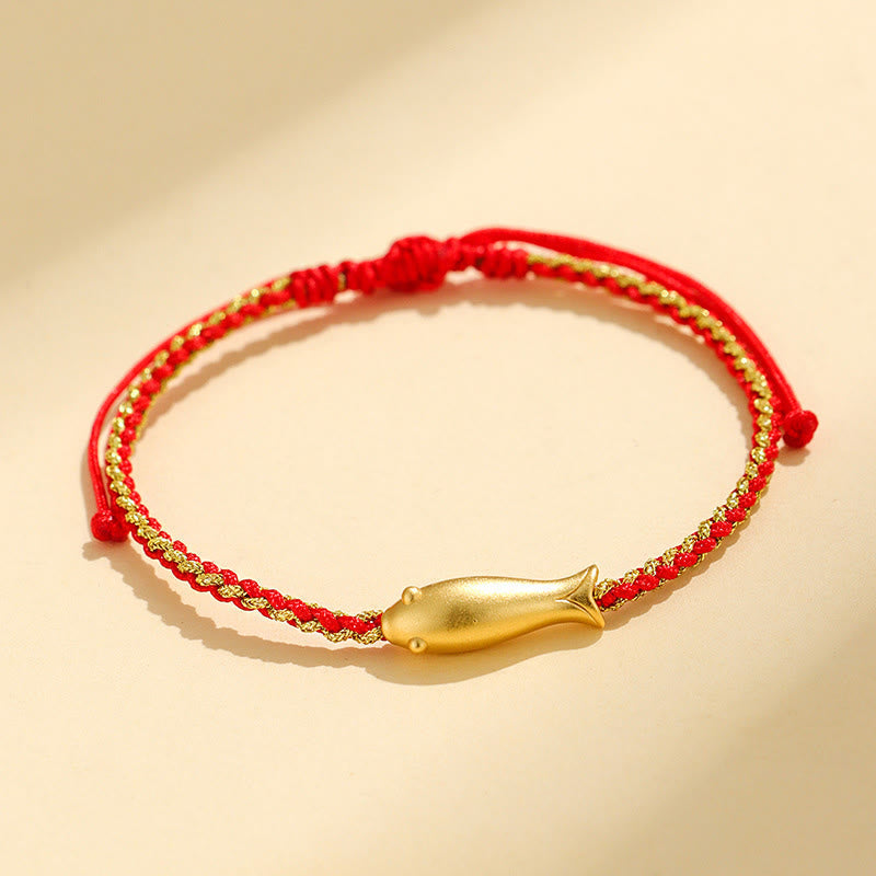 Wear FengShui 999 Sterling Silver Lucky Koi Fish Protection Rope Bracelet
