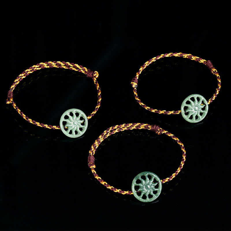Wear FengShui Jade Sun Braided Rope Abundance Bracelet