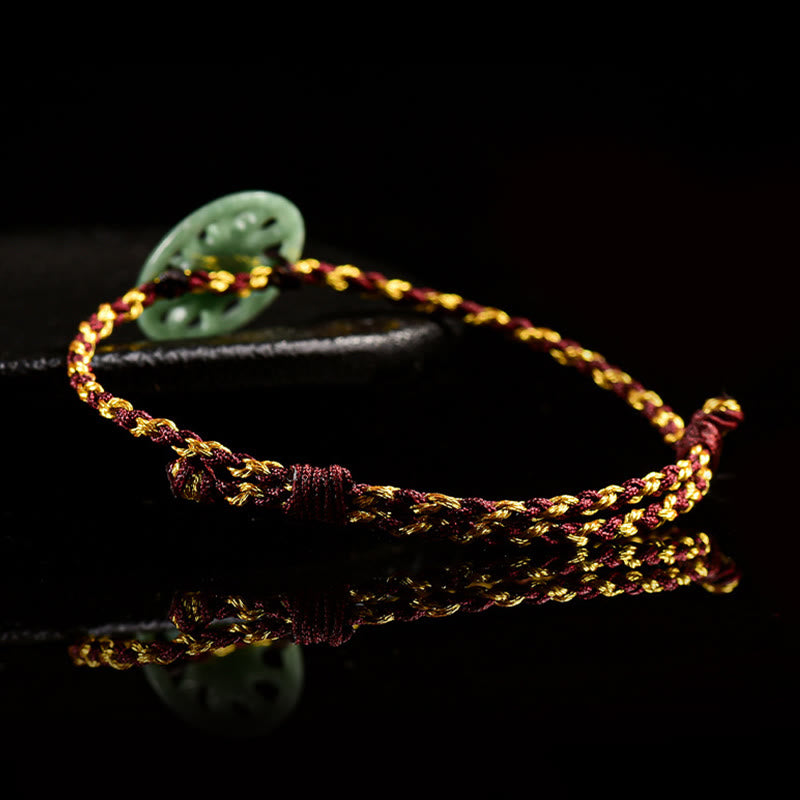 Wear FengShui Jade Sun Braided Rope Abundance Bracelet