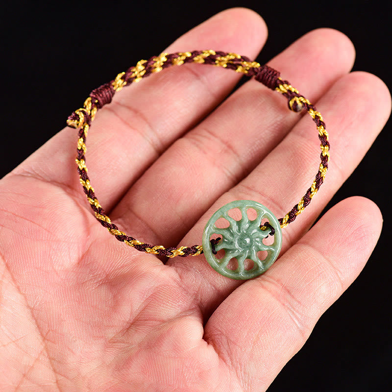 Wear FengShui Jade Sun Braided Rope Abundance Bracelet