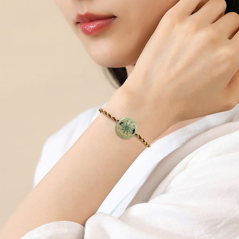 Wear FengShui Jade Sun Braided Rope Abundance Bracelet