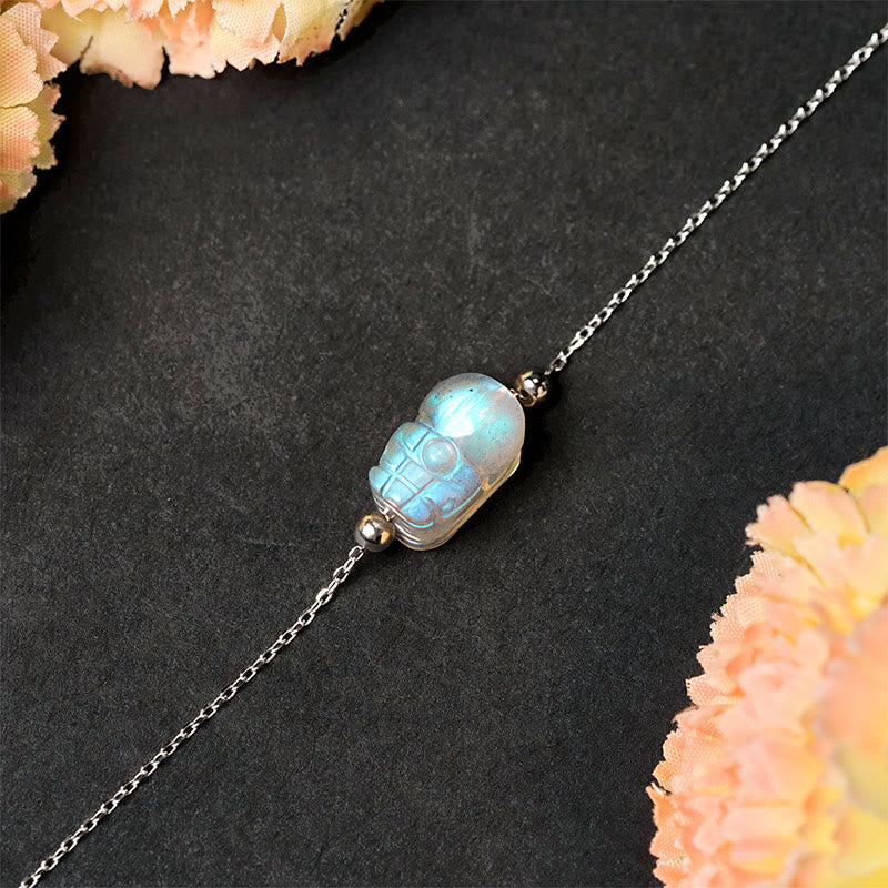 Wear FengShui 925 Sterling Silver Pixiu Moonstone Healing Bracelet