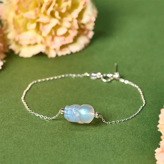 Wear FengShui 925 Sterling Silver Pixiu Moonstone Healing Bracelet