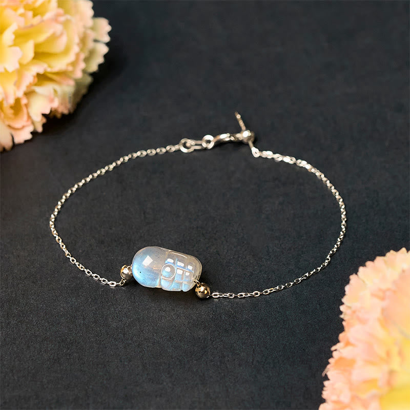 Wear FengShui 925 Sterling Silver Pixiu Moonstone Healing Bracelet