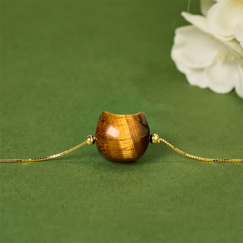 Wear FengShui 925 Sterling Silver Cat Tiger Eye Protection Bracelet