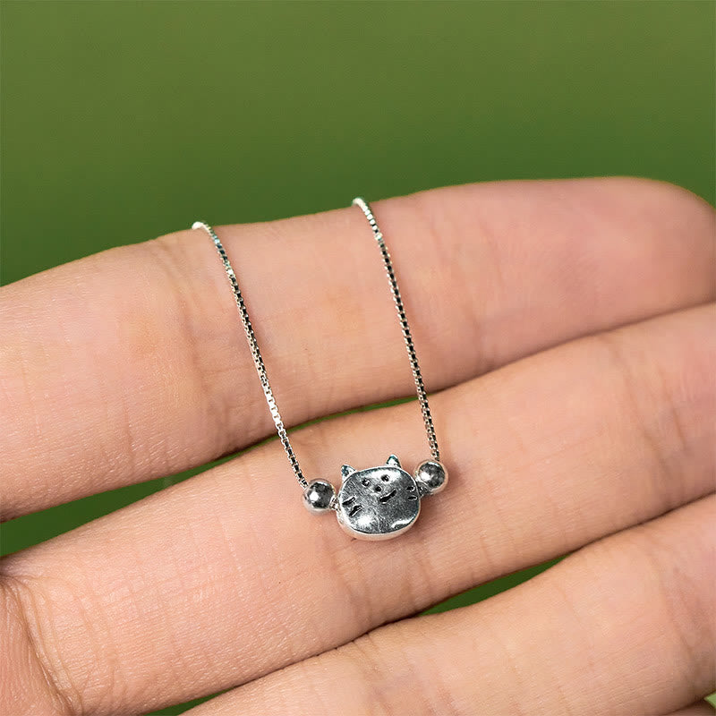 Wear FengShui 925 Sterling Silver Mini Cat Blessing Chain Bracelet