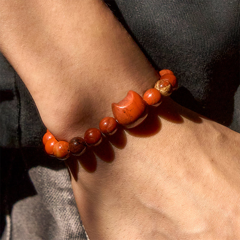 Wear FengShui Faceless Cat Head Design Red Turquoise Luck Bracelet