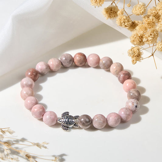 Wear FengShui Turtle Design Zebra Jasper Protection Bracelet