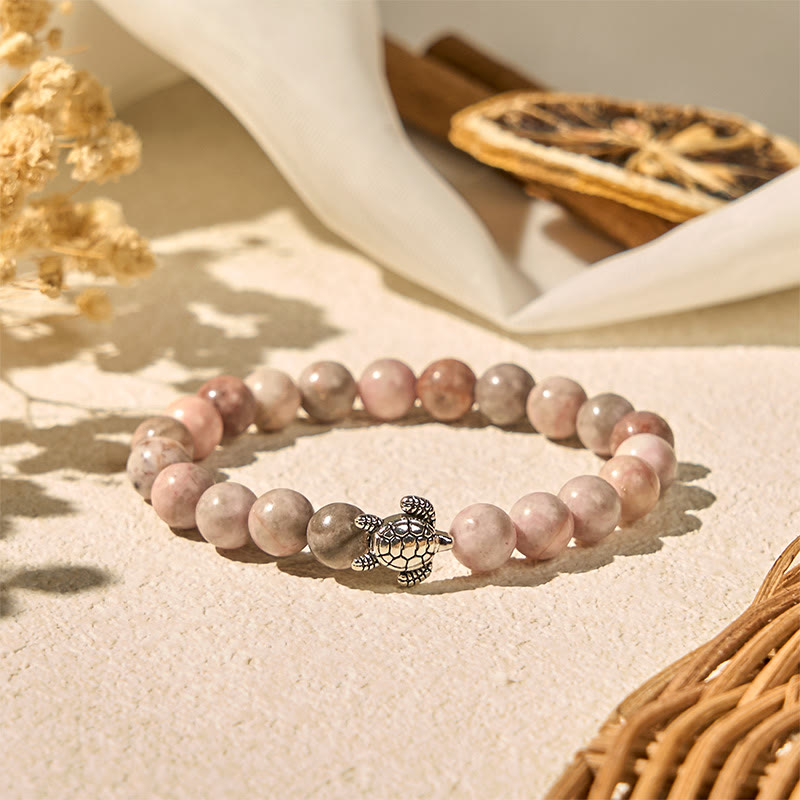 Wear FengShui Turtle Design Zebra Jasper Protection Bracelet