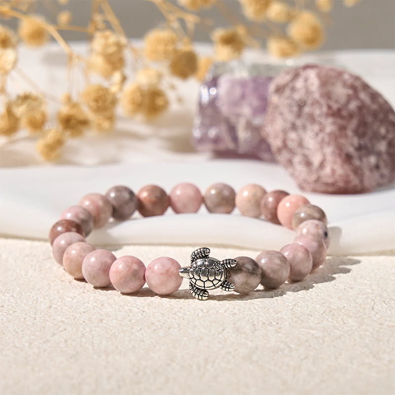 Wear FengShui Turtle Design Zebra Jasper Protection Bracelet