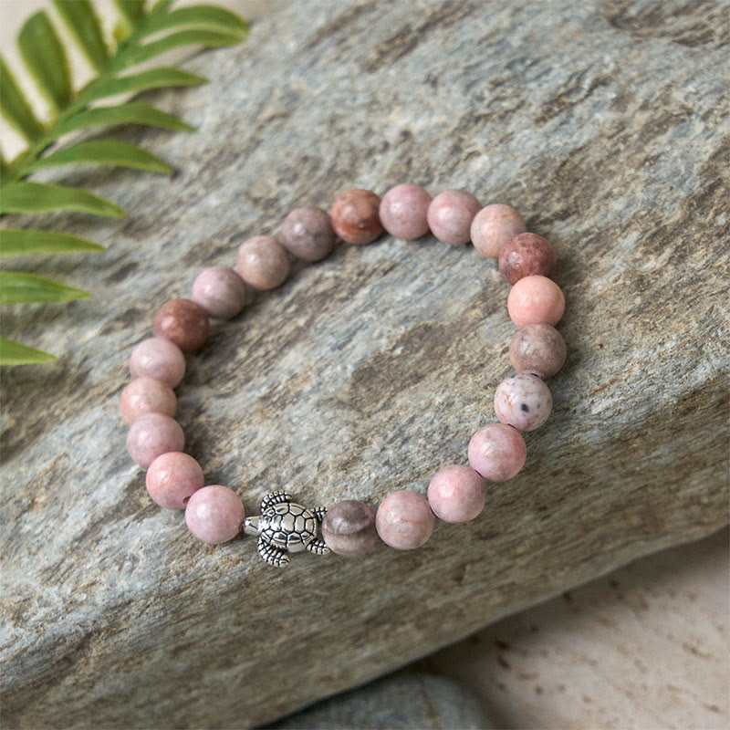 Wear FengShui Turtle Design Zebra Jasper Protection Bracelet