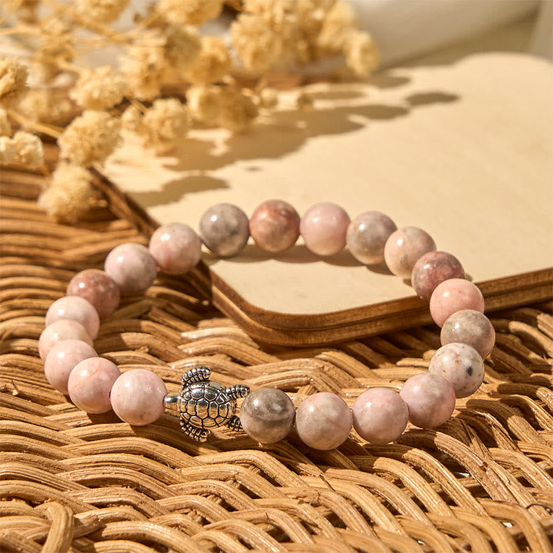 Wear FengShui Turtle Design Zebra Jasper Protection Bracelet