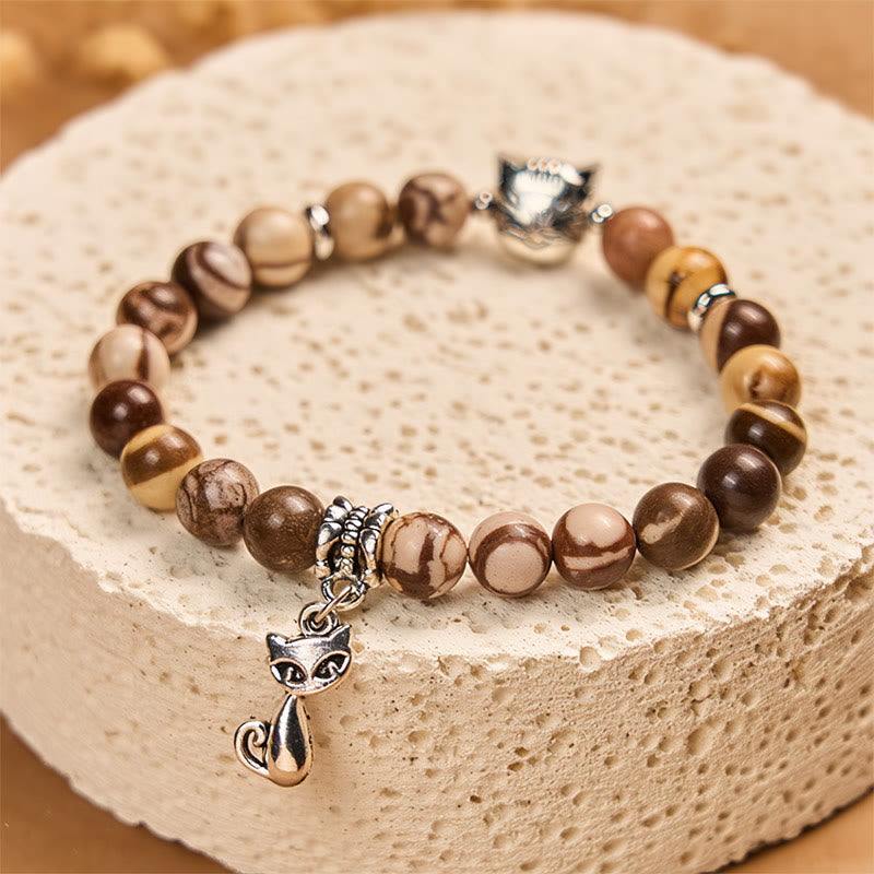 Wear FengShui Zebra Jasper Agate Bead Positive Bracelet