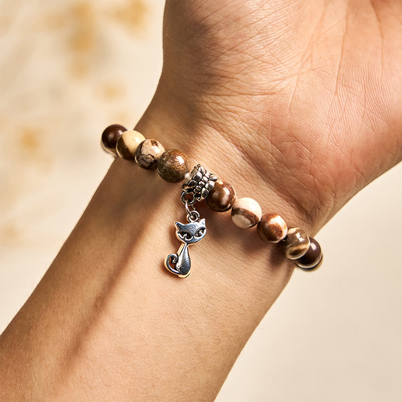 Wear FengShui Zebra Jasper Agate Bead Positive Bracelet