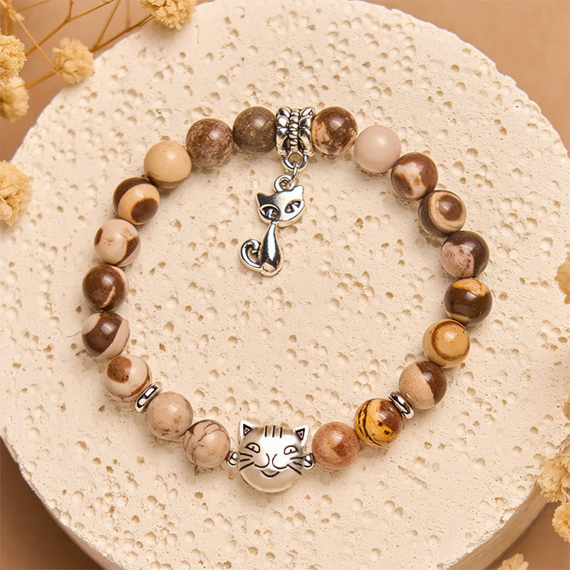 Wear FengShui Zebra Jasper Agate Bead Positive Bracelet