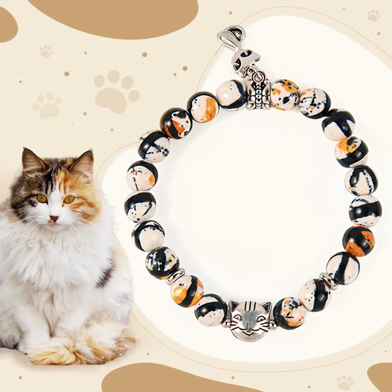 Wear FengShui Calico Cat Natural Stone Bead Confidence Bracelet