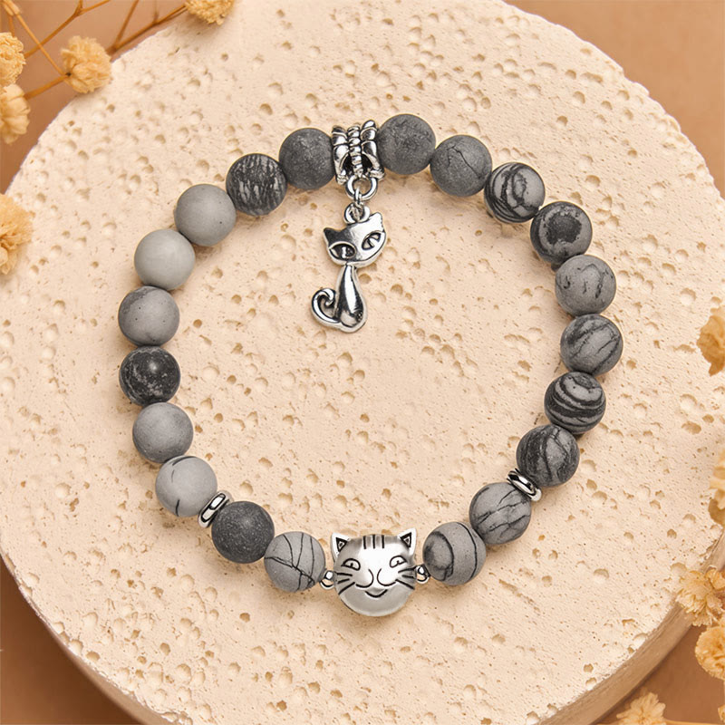 Wear FengShui "Wishing Love and Safety for Your Cat" Grey Tabby Bracelet Includes Gift Message Card